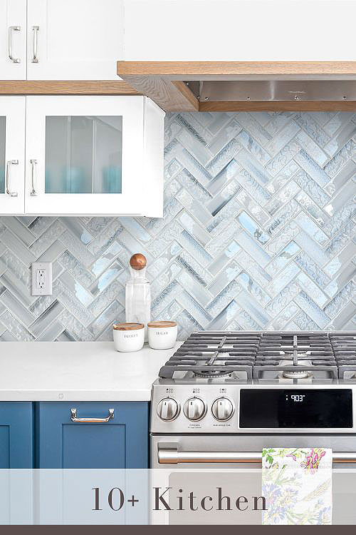 Blue Backsplash for Kitchen