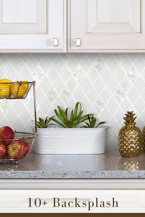 Diamond Mosaic Tile Backsplash