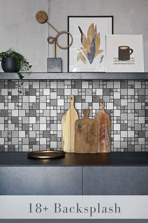 Square Mosaic Tile Backsplash