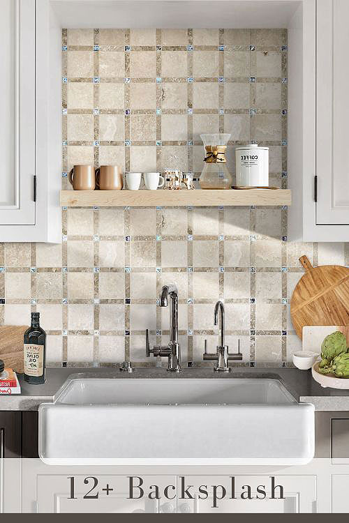 Travertine Mosaic Tile Backsplash