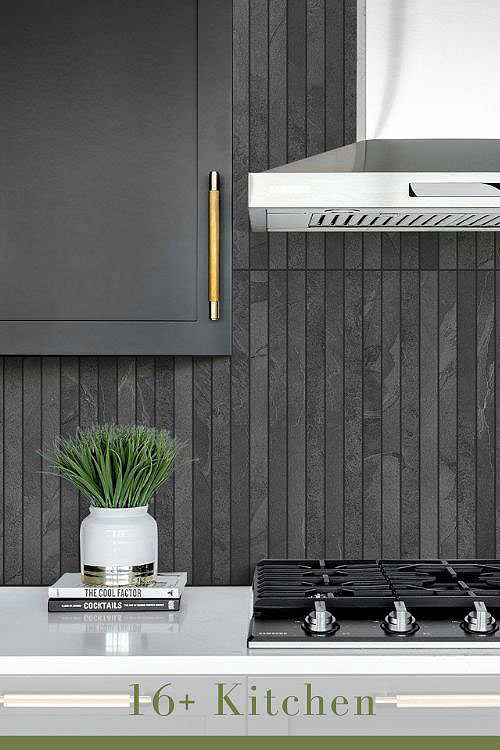 Backsplash for Black and White Kitchens