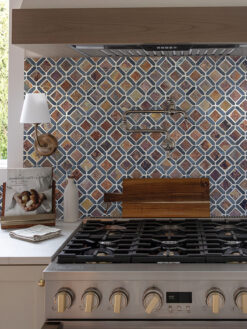 Kitchen with Rusty Brown Gray Diamond Slate Backsplash Tile BA1067