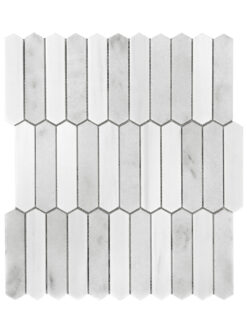 Modern Picket White Gray Marble Backsplash Tile BA6321 1
