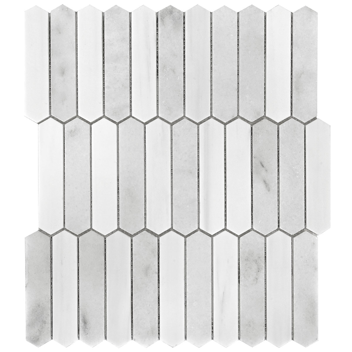Modern Picket White Gray Marble Backsplash Tile BA6321 2