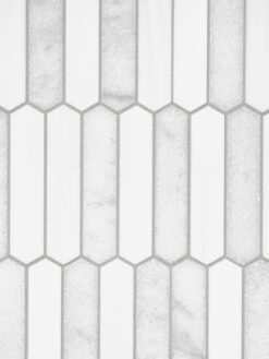 Modern Picket White Gray Marble Backsplash Tile BA6321 5