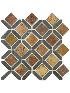Rusty Brown Gray Diamond Slate Backsplash Tile BA1067 1