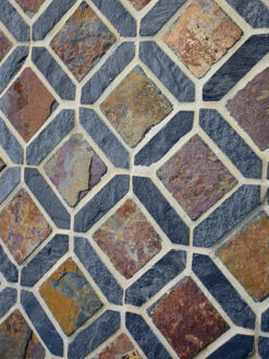 Rusty Brown Gray Diamond Slate Backsplash Tile BA1067 6