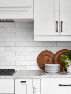 White Countertop Large White Marble Subway Backsplash Tile BA8035