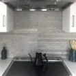 Gray modern long subway backsplash tile BA1038
