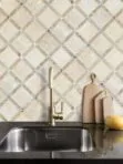 Ligth Dark Travertine Backsplash Tile With iridescent Glass Insert BA1029 Mosaic