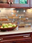 Subway Slate Burgundy Glass Mosaic Kitchen Backsplash Tile BA1026
