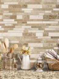 Brown travertine mix kitchen backsplash tile BA1024 from backsplash.com