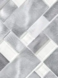 Modern Glass Metal Gray Backsplash tile BA1118