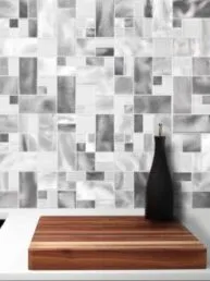 Modern Glass Metal Gray Backsplash tile BA1118
