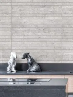 Modern gray limestone long backsplash tile BA1038