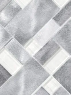 Modern Glass Metal Gray Backsplash tile BA1118