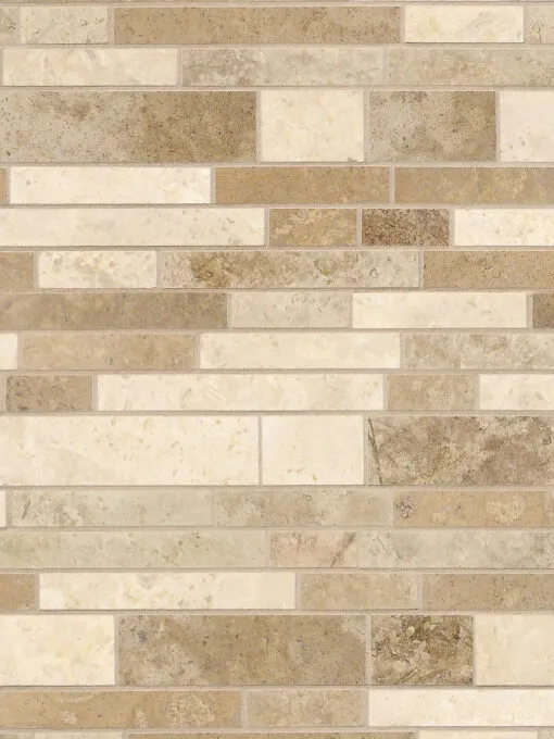 Brown beige travertine subway mosaic backsplash tile BA1024