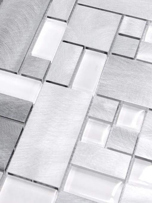 Modern Glass Metal Gray Backsplash tile BA1118
