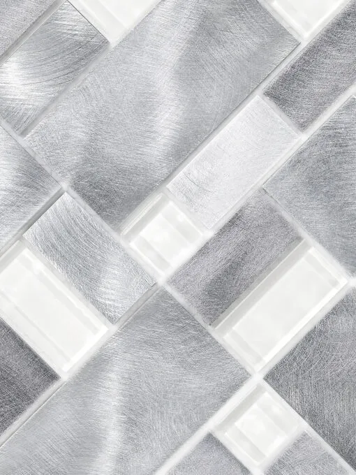 Modern Glass Metal Gray Backsplash tile BA1118