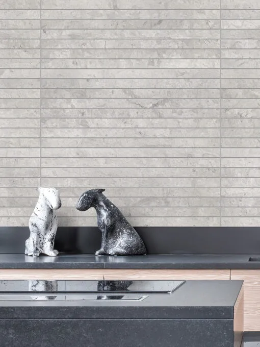 Modern gray limestone long backsplash tile BA1038
