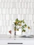 Modern Picket White Gray Marble Backsplash Tile BA6321
