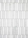 Modern Picket White Gray Marble Backsplash Tile BA6321 4