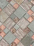 Rose Gold Gray Glass Slate Backsplash Tile BA8007 5