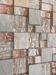 Rose Gold Gray Glass Slate Backsplash Tile BA8007 6