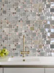 Rose Gold Gray Slate Glass Backsplash Tile BA8007