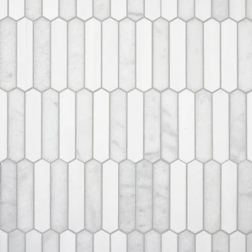 Modern Picket White Gray Marble Backsplash Tile BA6321 3