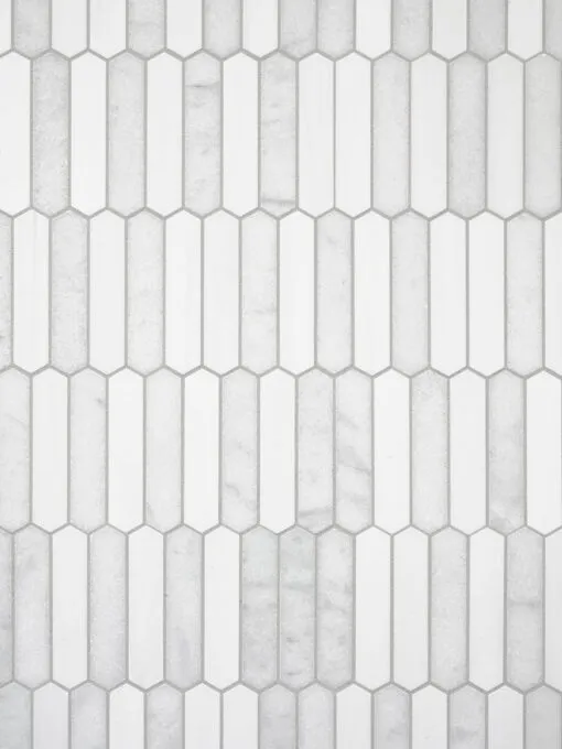 Modern Picket White Gray Marble Backsplash Tile BA6321 4