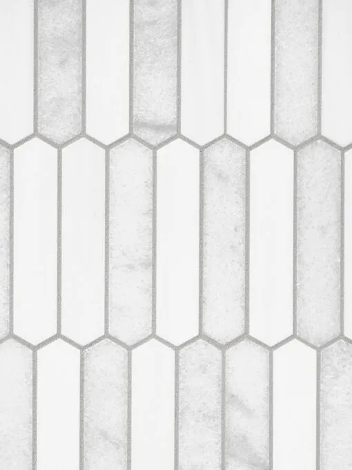 Modern Picket White Gray Marble Backsplash Tile BA6321 5