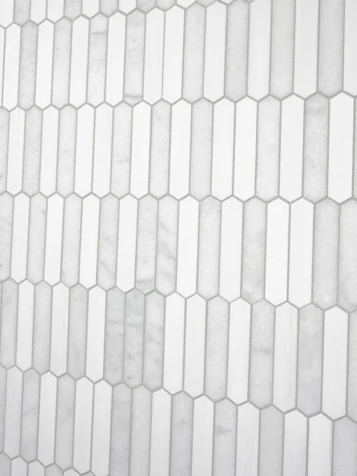 Modern Picket White Gray Marble Backsplash Tile BA6321 6