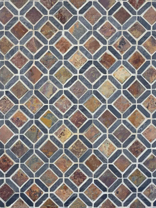 Rusty Brown Gray Diamond Slate Backsplash Tile BA1067 5