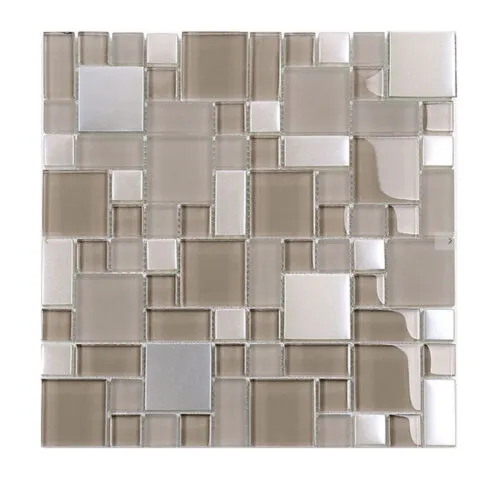 Fun Beige and Brown Glass Mosaic BA1141