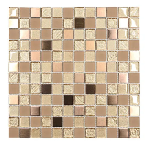 Gorgeous Gold and Copper Glass Metal Backsplash BA1134
