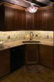 Brown Granite Cabinet Brown Cabinet Brazilian Rusty Slate Subway Glass Backsplash Tile BA1046