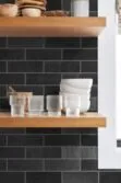 modern black subway slate kitchen backsplash tile BA1070