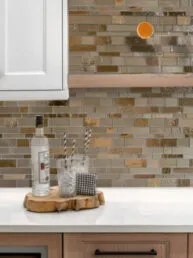 Bronzite Brown Glass Subway Hand Cut Artisan backsplash Tile BA7019