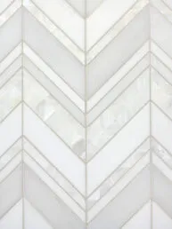 Chevron Pearl Marble Mosaic Backsplash Tile BA8030 5