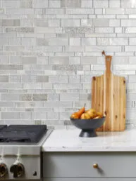 Diamond Gray Glass Subway Hand Cut Artisan Mosaic Tile BA7020