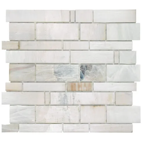 Opal Beige Brown Glass Subway Hand Cut Artisan Mosaic Tile BA7015 2
