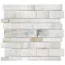 Opal Beige Brown Glass Subway Hand Cut Artisan Mosaic Tile BA7015 2