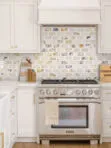 Beige Cabinet Multi Color Marble Backsplash Tile BA6330