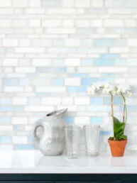 Pearl Glass Subway Hand Cut Artisan Mosaic Tile BA7016