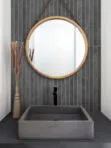 Barhroom Vanity with Black Modern Backsplash Tile BA1081