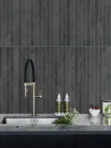 Countertop with Black Modern Backsplash Tile BA1081