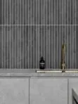 Gray Kitchen Kabinet Long Slate Modern Backsplash Tile BA1081
