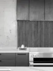 Gray Kitchen with Black Modern Backsplash Tile BA1081