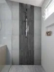Modern Shower Wall with Black Modern Mosaic Tile BA1081